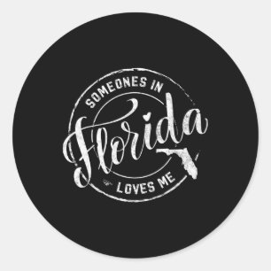 Sticker Rond Quelqu'un en Floride m'aime Fl Miami Vibes Ensolei