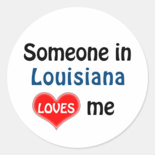 Sticker Rond Quelqu'un en Louisiane m'aime