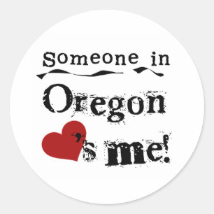 Sticker Rond Quelqu'un en Orégon m'aime
