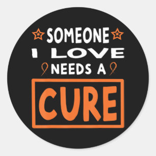 Sticker Rond Quelqu'Un Que J'Aime A Besoin D'Une Leucémie Cure 