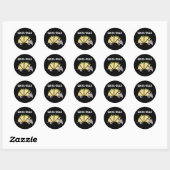 Sticker Rond Quesa-Dillo Funny Quesadilla Pun Dark BG (Feuille)