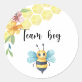 Sticker Rond Qu'est-ce que bébé bebe équipe garçon (Devant)