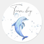 Sticker Rond Qu'est-ce que le bébé sera un garçon d'équipe (Devant)