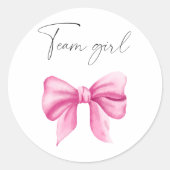 Sticker Rond Qu'est-ce que le bébé sera une fille d'équipe (Devant)