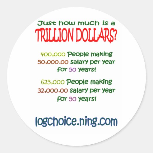 Sticker Rond Qu'est-ce qu'un billion (Devant)