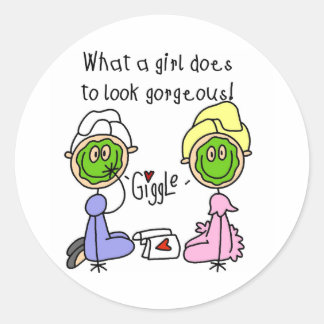 Sticker Rond Qu'Est-Ce Qu'Une Fille Fait Pour Sembler Magnifiqu