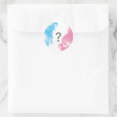 Sticker Rond Question Mark Bébé Genre Révéler Fumée Bleu rose (Sac)