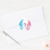 Sticker Rond Question Mark Bébé Genre Révéler Fumée Bleu rose (Enveloppe)