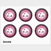 Sticker Rond Questions de santé mentale Kawaii Chat (Feuille)