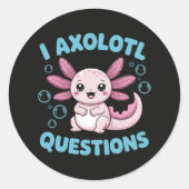Sticker Rond Questions sur l'Axolotl (Devant)