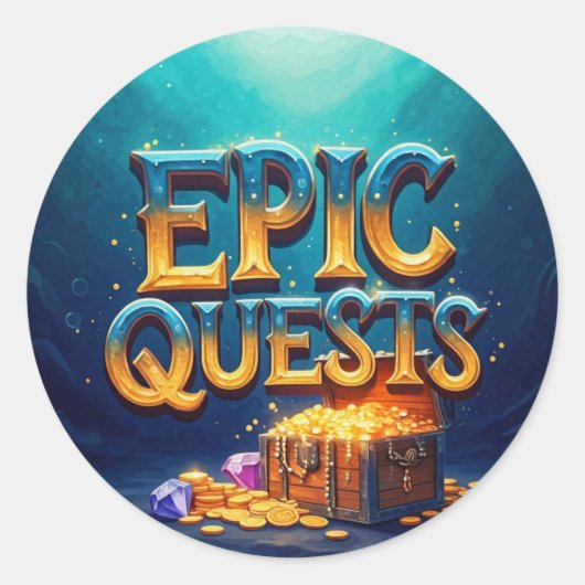 Sticker Rond Quêtes épiques (Devant)