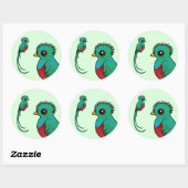 Sticker Rond Quetzal resplendant Birdable (Feuille)