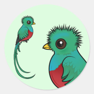 Sticker Rond Quetzal resplendissant de Birdorable