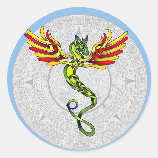 Sticker Rond Quetzalcoatl (Devant)