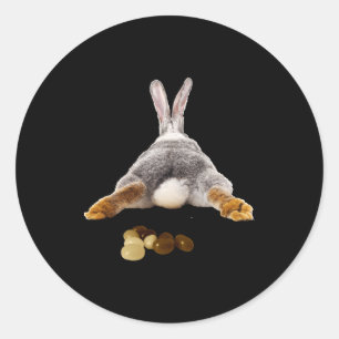 Sticker Rond Queue de lapin de Pâques drôle de caca jelly beans