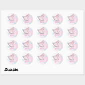 Sticker Rond Queue de sirène à l'aquarelle rose et violet (Feuille)