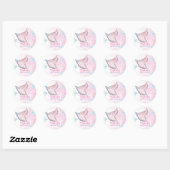Sticker Rond Queue de sirène à l'aquarelle rose et violet  (Feuille)
