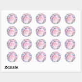 Sticker Rond Queue de sirène pailletée de fleurs 9e anniversair (Feuille)