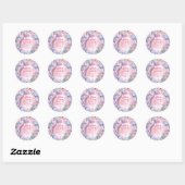 Sticker Rond Queue de Sirène Pailletée Fleurs 7ème Anniversaire (Feuille)