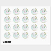 Sticker Rond Queue de sirène pailletée menthe sous la mer (Feuille)
