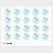 Sticker Rond Queue de sirène sous la mer Anniversaire Classique (Feuille)