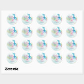 Sticker Rond Queue de sirène sous l'océan 1er anniversaire (Feuille)