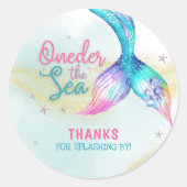 Sticker Rond Queue de sirène sous l'océan 1er anniversaire (Devant)