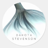Sticker Rond Queue Mermaid Luxe | Seafoam Mint Green Aqua Custo (Devant)