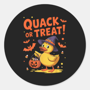 Sticker Rond Queue Ou Traiter Drôle Canard En Caoutchouc Hallow