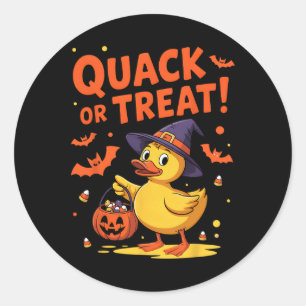 Sticker Rond Queue Ou Traiter Drôle Canard En Caoutchouc Hallow