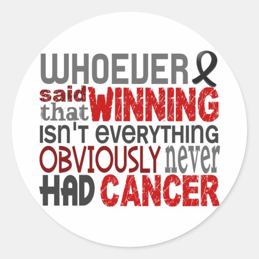 Sticker Rond Qui a dit le mélanome (Devant)