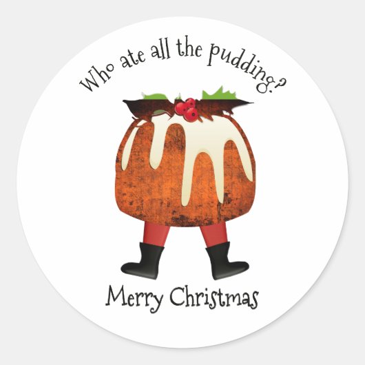 STICKER ROND QUI A MANGÉ TOUS LES FÊTES DE PUDDING (Devant)