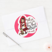 Sticker Rond Qui a peur du Big Bad Wolf ? (Enveloppe)