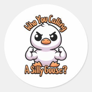 Sticker Rond Qui Appelle-Tu Une Oie Silencieuse ? Jeu d'oie mig
