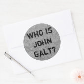 Sticker Rond Qui Est John Galt ? (Enveloppe)