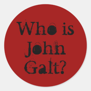 Sticker Rond Qui est John Galt ?
