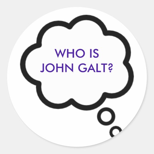 Sticker Rond QUI EST JOHN GALT ? Penser Cloud (Devant)