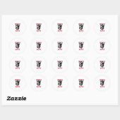 Sticker Rond Qui est le prochain avec la Faucheuse Grim (Feuille)