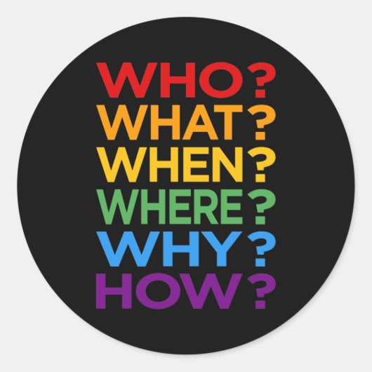 Sticker Rond Qui où quand un enseignant de langue anglaise (Devant)