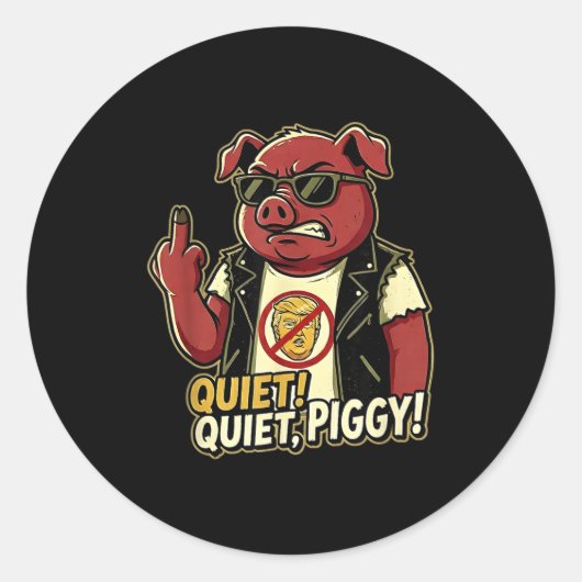 Sticker Rond Quiet Ggy Sarcastic Litical Humor Funny Design Gif (Devant)