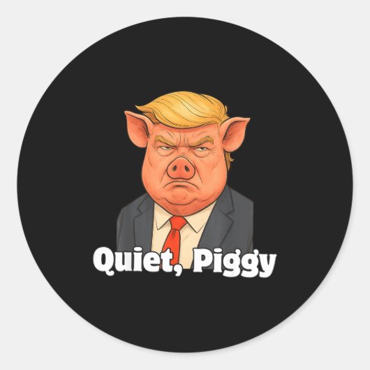 Sticker Rond Quiet Ggy Snarky Litical G Joke Design  (Devant)