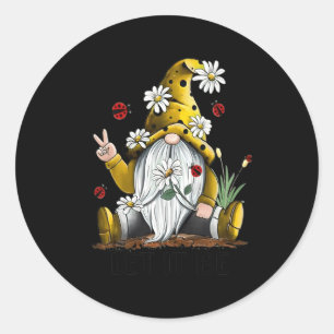 Sticker Rond Qu'Il Soit Comme Des Marguerites Gnomes Citation S