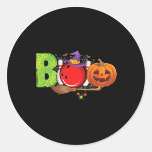Sticker Rond Quilles de bowling Boo Byll Costume Halloween Bowl