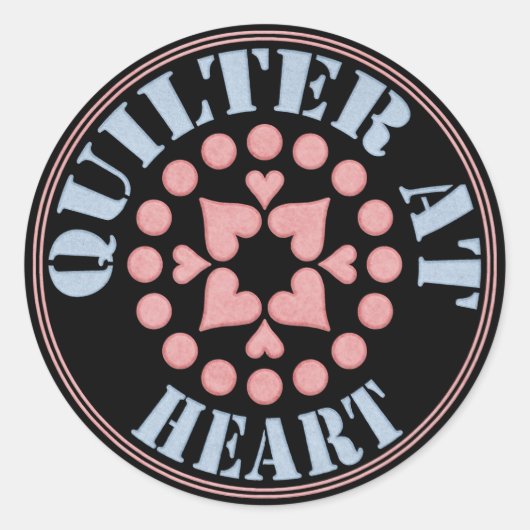 Sticker Rond Quilter Au Coeur, Bloc Circulaire (Devant)