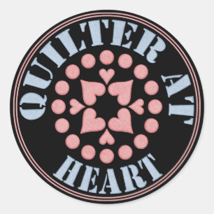 Sticker Rond Quilter au coeur, bloc circulaire