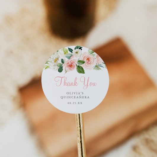 Sticker rond Quince Floral Rose Favoriser Floral