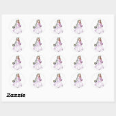 Sticker Rond Quinceanera (Feuille)