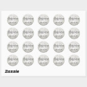 Sticker Rond Quinceanera 15e anniversaire Silver Bokeh lumières (Feuille)