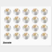 Sticker Rond Quinceanera argent or parties scintillant ballons (Feuille)