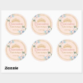 Sticker Rond Quinceanera bleu rose pâle (Feuille)